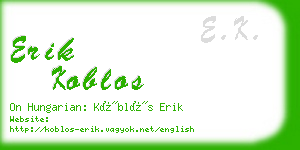 erik koblos business card